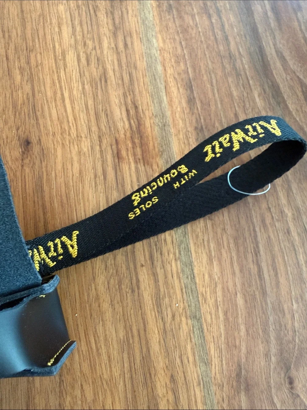 Dr. Martens Black Leather Mini Satchel Keychain with Yellow Stitching - Picture 9 of 11